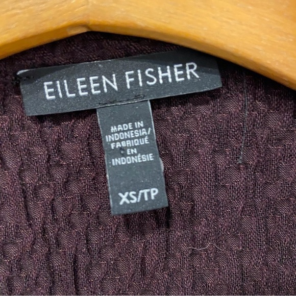 EILEEN FISHER XS Textured Jacket Blazer Oversized Open-Front Purple - Picture 5 of 13